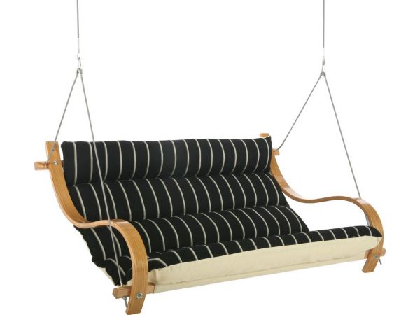 Classic Black Stripe Deluxe Cushioned Double Swing
